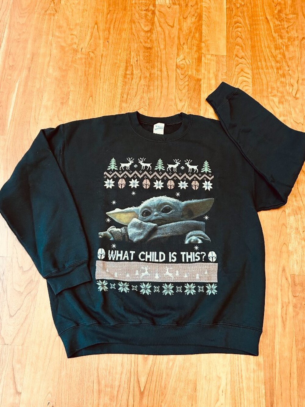 Mandalorian/Grogu Christmas Sweatshirt in Black